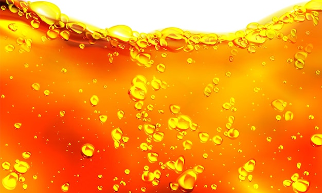 Textura de cerveza naranja o refresco con burbujas
