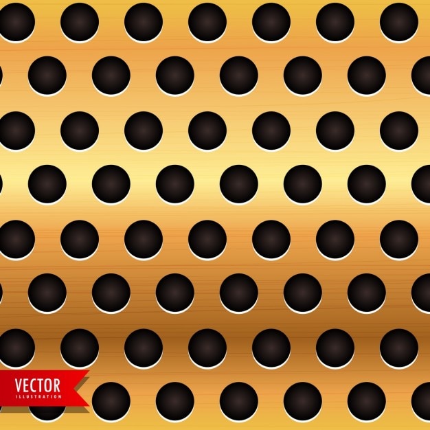 Vector gratuito textura dorada con círculos negros