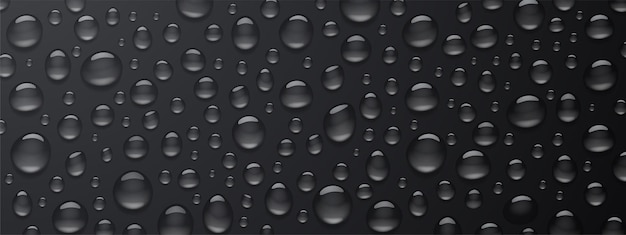 Textura de gotas de agua sobre fondo negro