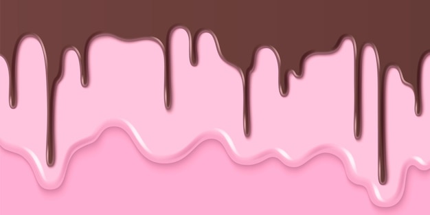 Textura de helado de frutas y chocolate que se derrite