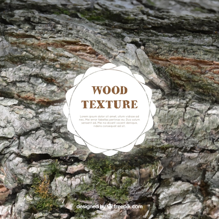 Vector gratuito textura de madera con musgo
