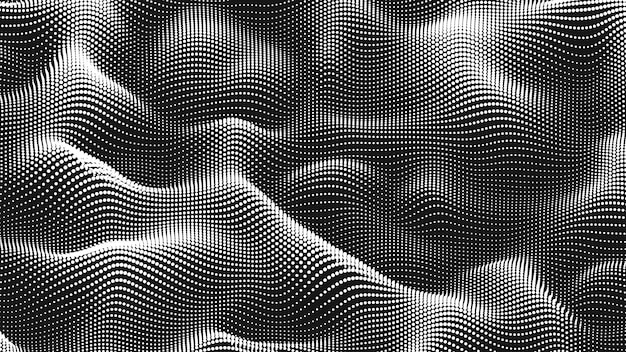 Textura de la onda de ruido puntual Fondo de puntos abstractos Fondo tecnológico del ciberespacio