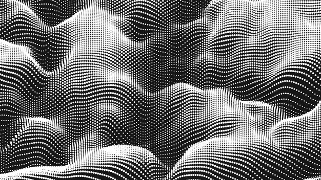 Textura de la onda de ruido puntual Fondo de puntos abstractos Fondo tecnológico del ciberespacio