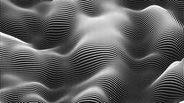 Textura de la onda de ruido puntual Fondo de puntos abstractos Fondo tecnológico del ciberespacio