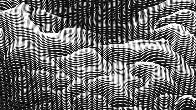 Textura de la onda de ruido puntual Fondo de puntos abstractos Fondo tecnológico del ciberespacio