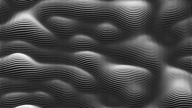 Textura de la onda de ruido puntual Fondo de puntos abstractos Fondo tecnológico del ciberespacio