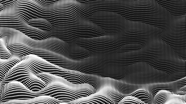 Textura de la onda de ruido puntual Fondo de puntos abstractos Fondo tecnológico del ciberespacio
