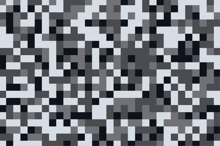 Vector gratuito textura de patrón de camuflaje en fondo de tonos de gris pixel