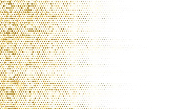 Textura de patrón de semitono dorado sobre fondo blanco