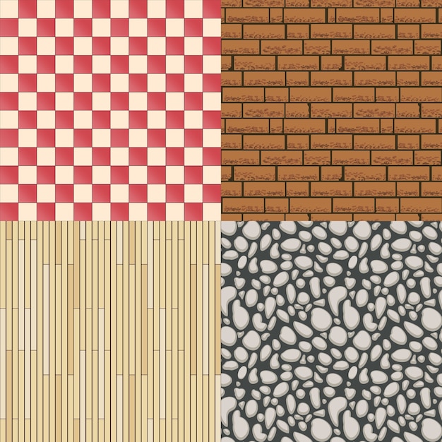 Textura de piso de madera, patrón de piedra y fondo de azulejos. Material de construcción, fondo transparente y parquet. Ilustración vectorial