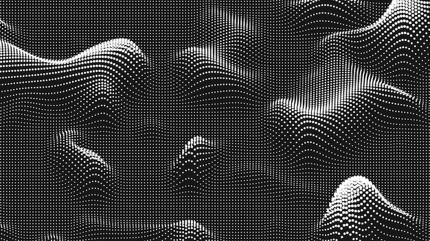 Textura de relieve de onda de punto Fondo de punto abstracto Fondo tecnológico del ciberespacio