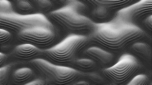 Textura de ruido de onda de punto Fondo de punto abstracto Fondo tecnológico del ciberespacio