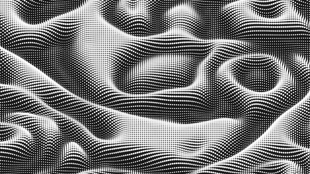 Textura de ruido de onda de punto Fondo de punto abstracto Fondo tecnológico del ciberespacio