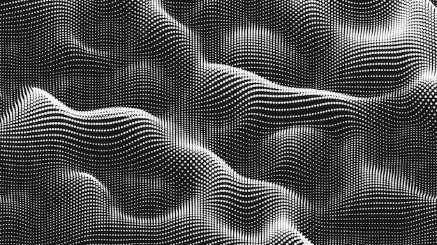 Textura de ruido de onda de punto Fondo de punto abstracto Fondo tecnológico del ciberespacio