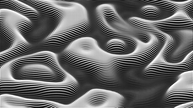 Textura de ruido de onda de punto Fondo de punto abstracto Fondo tecnológico del ciberespacio