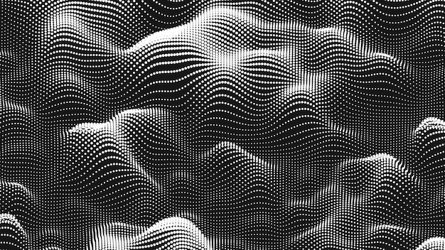 Textura de ruido de onda de punto Fondo de punto abstracto Fondo tecnológico del ciberespacio