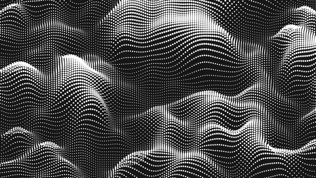 Textura de ruido de onda de punto Fondo de punto abstracto Fondo tecnológico del ciberespacio