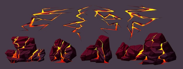 Vector gratuito textura de suelo de volcán con lava en grietas