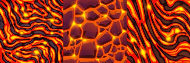 Texturas de lava magma y piedras