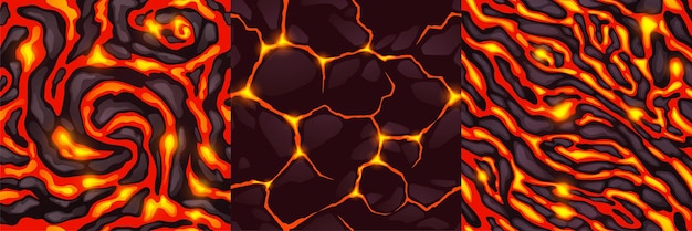 Vector gratuito texturas de lava magma y piedras