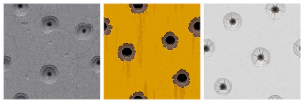 Vector gratuito texturas de pared con agujeros de bala de disparos