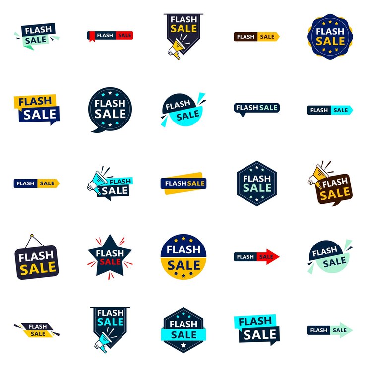 The Flash Sale Vector Pack 25 diseños elegantes para marketing y ventas
