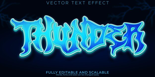 Thunder anime texto efecto manga editable y estilo de texto eléctrico