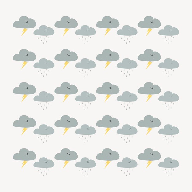 Thunder ilustración cepillo vector doodle conjunto de cepillo de patrones sin fisuras