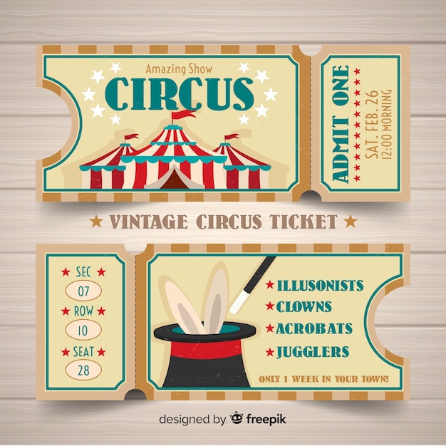 Ticket vintage de circo