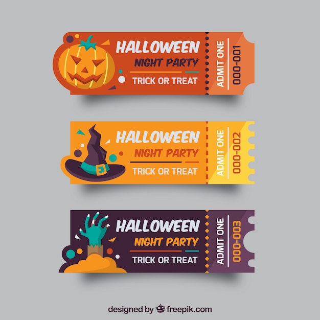 Tickets de halloween con estilo original