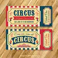 Vector gratuito tickets vintage de circo