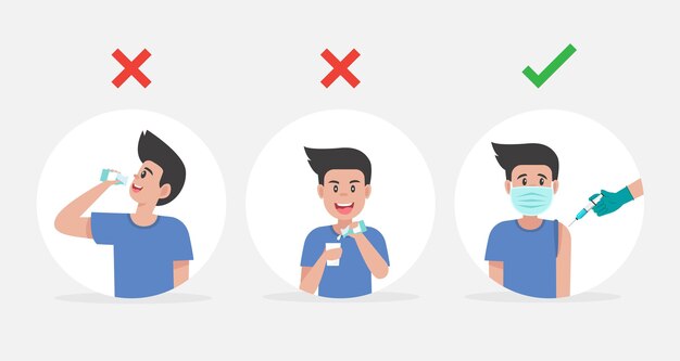 Tiempo para el concepto de vacunación contra el coronavirus. Banner de campaña de relaciones públicas para educar sobre la vacuna Coronavirus Covid 19 para usar correctamente.