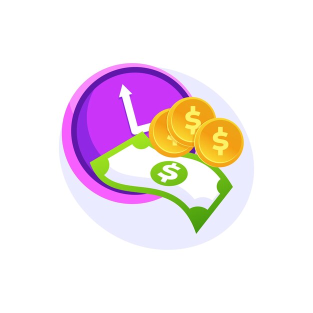 tiempo y dinero tiempo de trabajo vector
