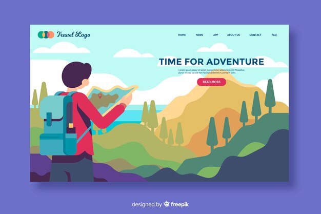 Tiempo de página de aterrizaje para aventura