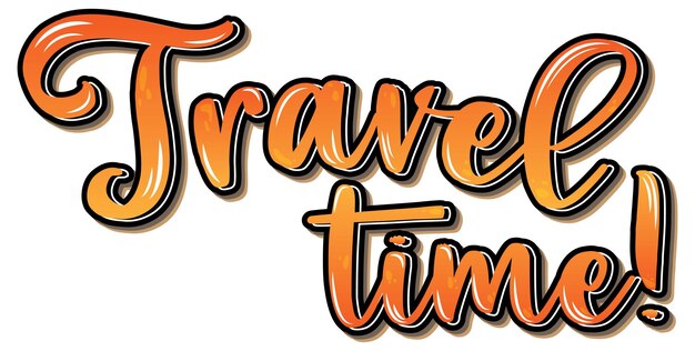 Tiempo de viaje logo de letras dibujadas a mano