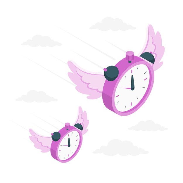 El tiempo vuela ilustración del concepto