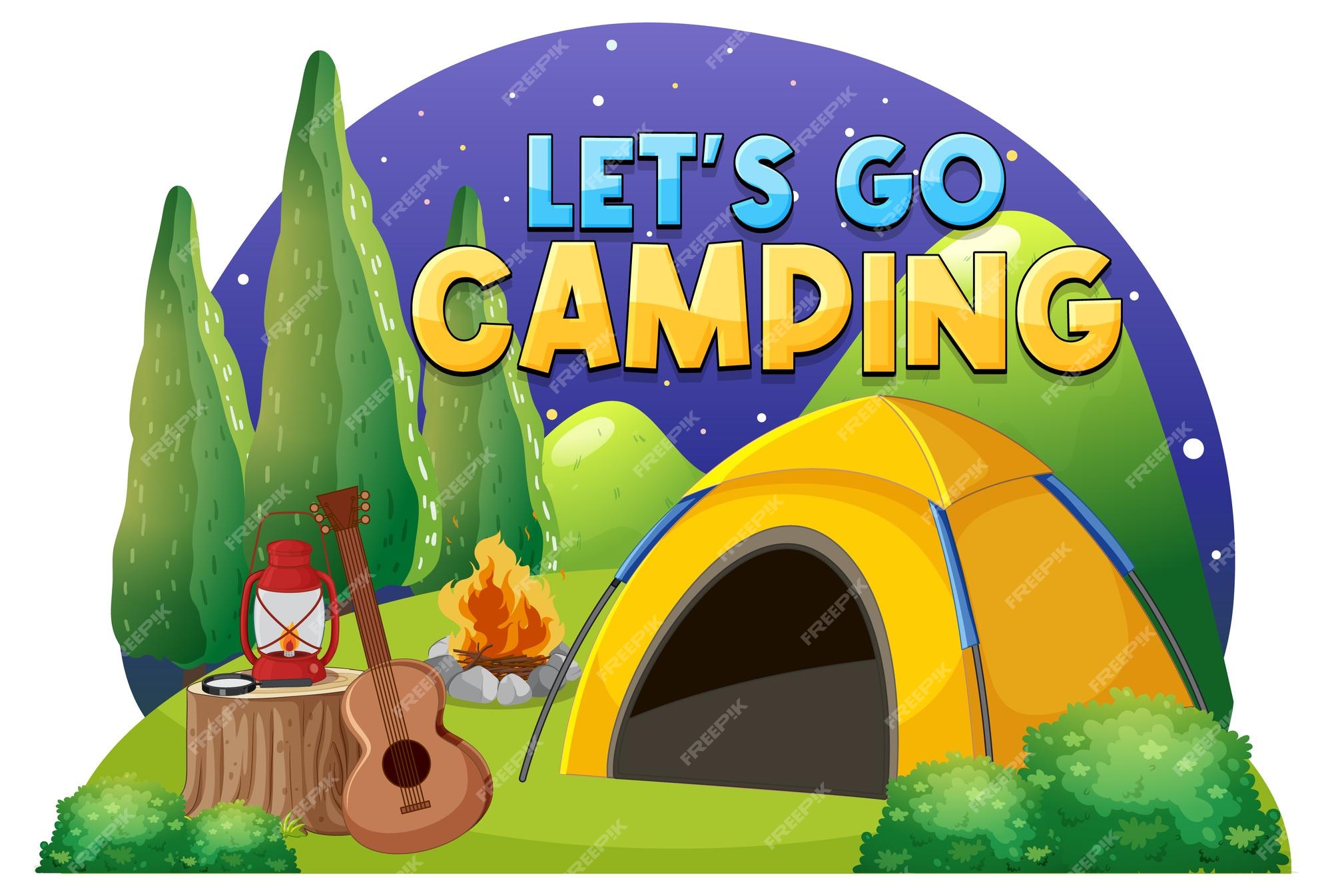 Tienda de campaña con texto vamos a acampar | Vector Gratis Tienda de campaña con texto vamos a acampar | Vector Gratis