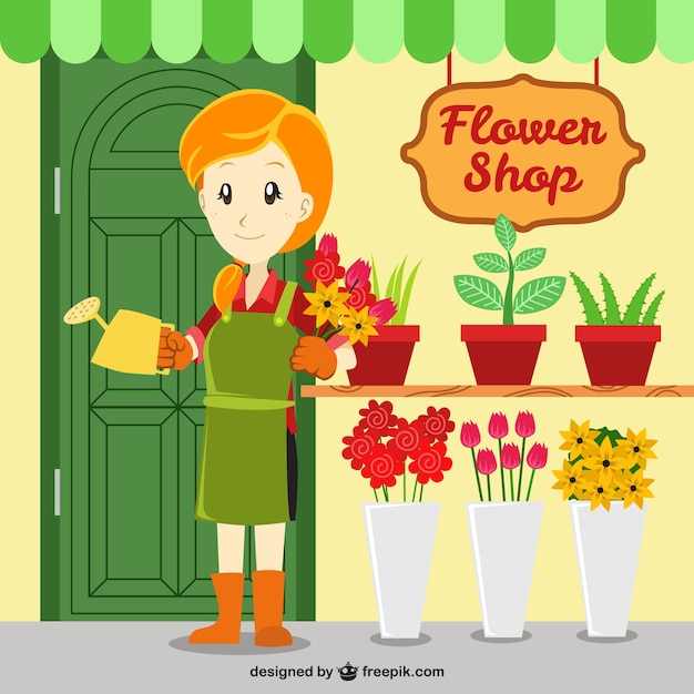 Vector gratuito tienda de flores