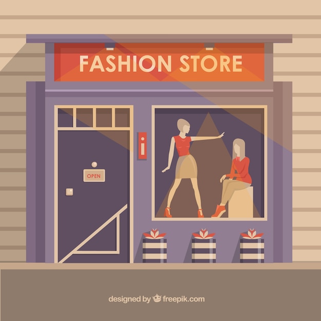 Tienda de moda con un bonito escaparate 
