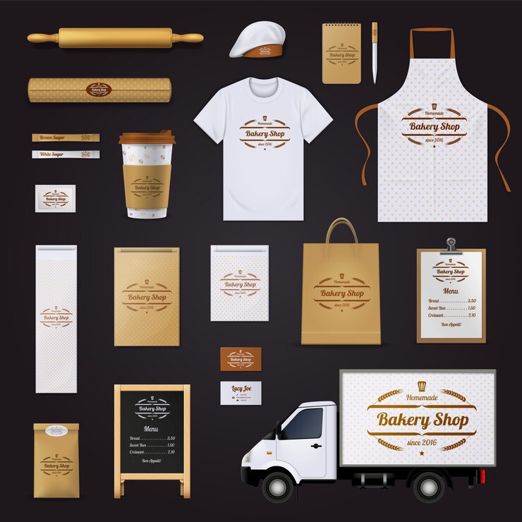 Vector gratuito tienda de panadería casera de calidad corporativa.