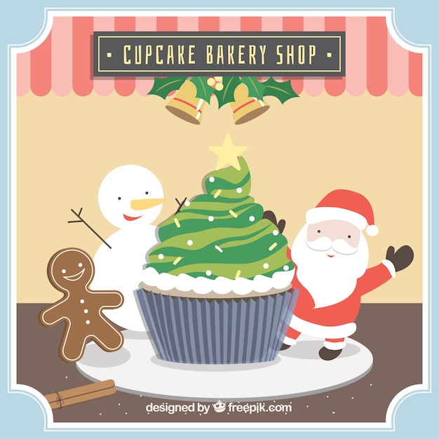 Vector gratuito tienda de pastelería de cupcake