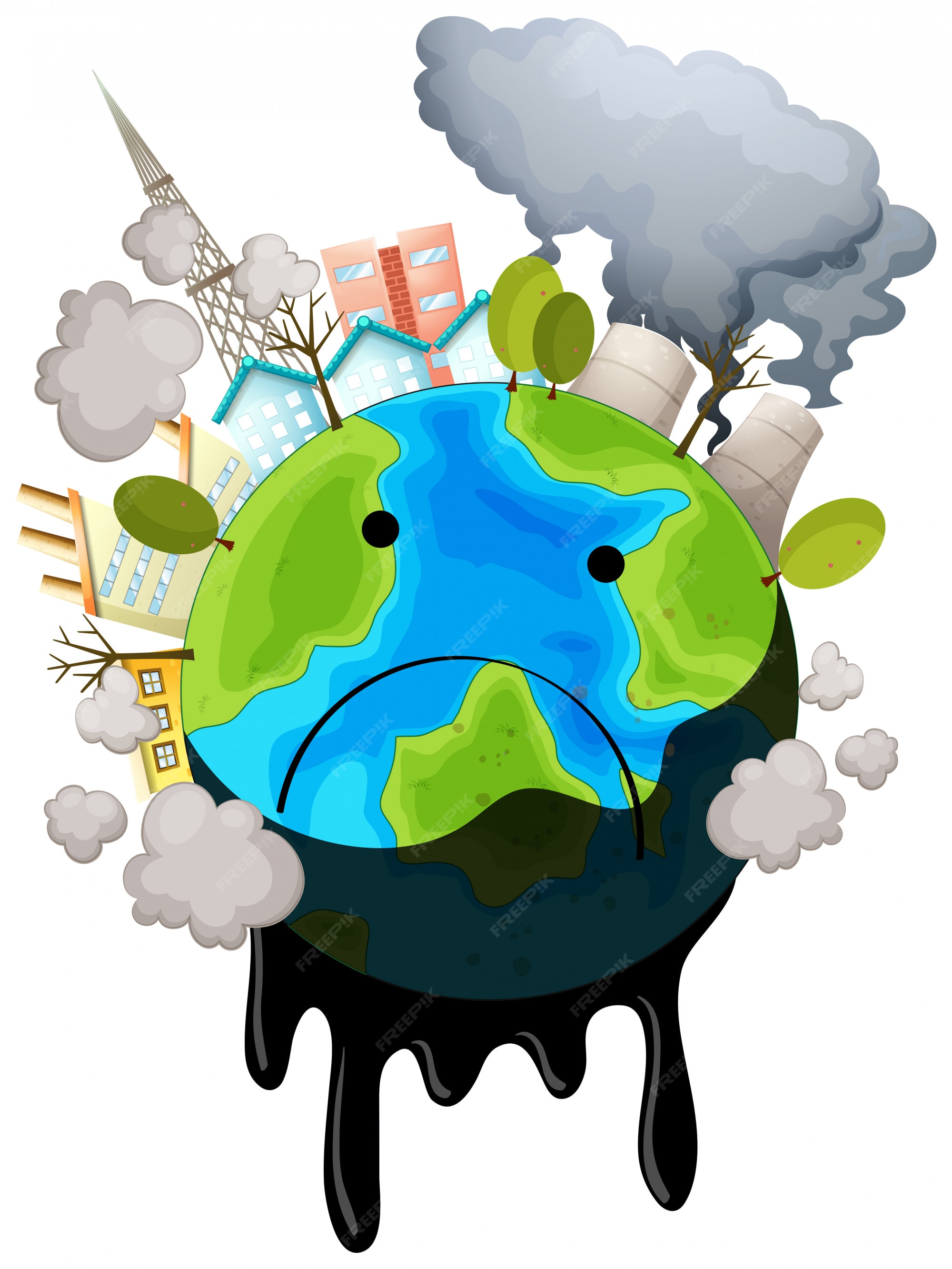 Una tierra contaminada | Vector Gratis