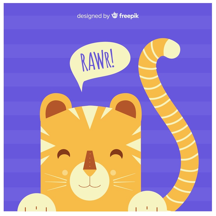 Vector gratuito tigre adorable