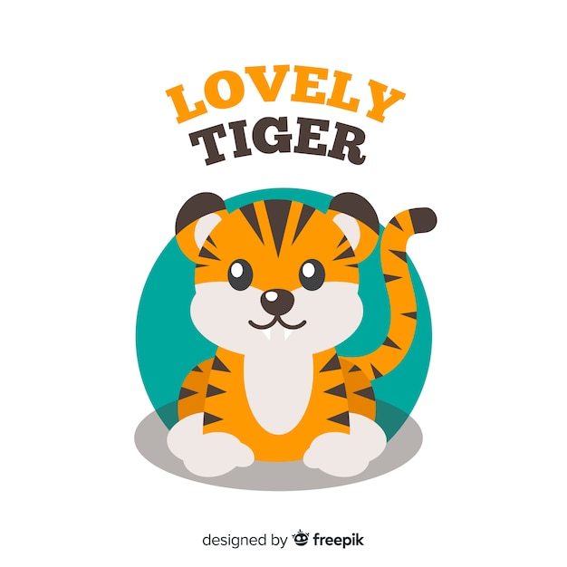 Vector gratuito tigre adorable