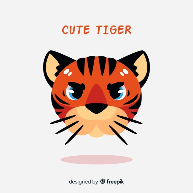 Vector gratuito tigre adorable