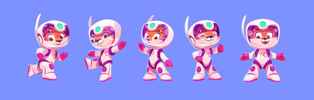Tigre espacio astronauta lindo bebé vector de dibujos animados