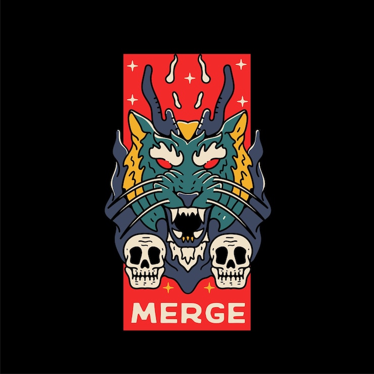 Vector gratuito tigre fantasma con ilustración de calavera