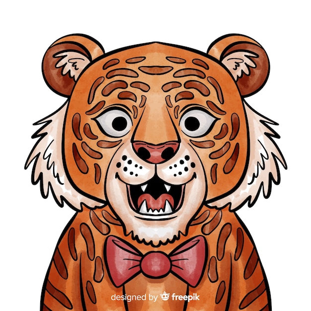 Vector gratuito tigre con pajarita