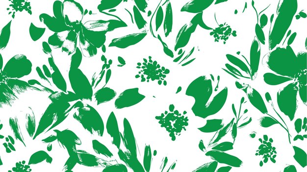 Tinta verde con fondo floral