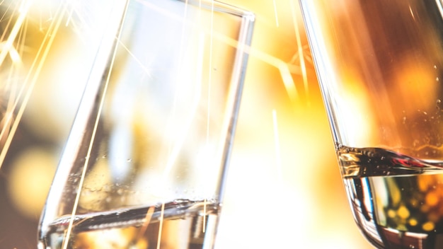 Tintineo de copas de champán fondo vector celebración banner fondo de pantalla